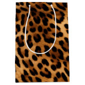 Brown Leopard Animal Print Medium Cadeauzakje (Voorkant)