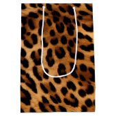 Brown Leopard Animal Print Medium Cadeauzakje (Achterkant)