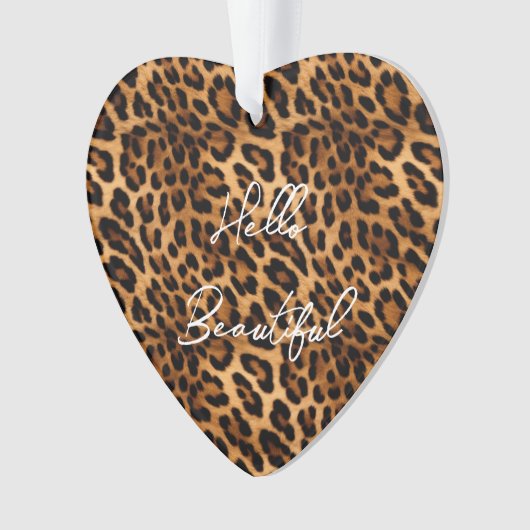 Brown Leopard Animal Print Ornament (voorkant)