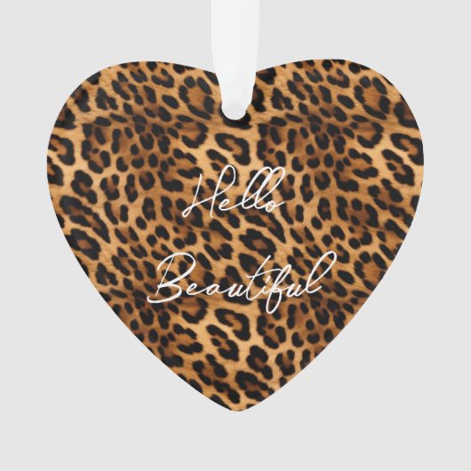 Brown Leopard Animal Print Ornament (voorkant)