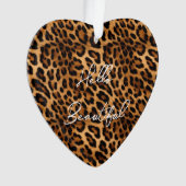 Brown Leopard Animal Print Ornament (voorkant)
