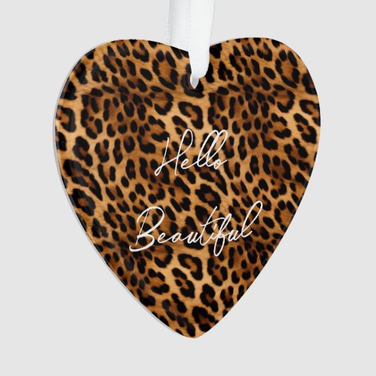 Brown Leopard Animal Print Ornament (voorkant)