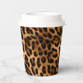 Brown Leopard Animal Print Papieren Bekers (Achterkant)