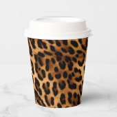 Brown Leopard Animal Print Papieren Bekers (Voorkant)