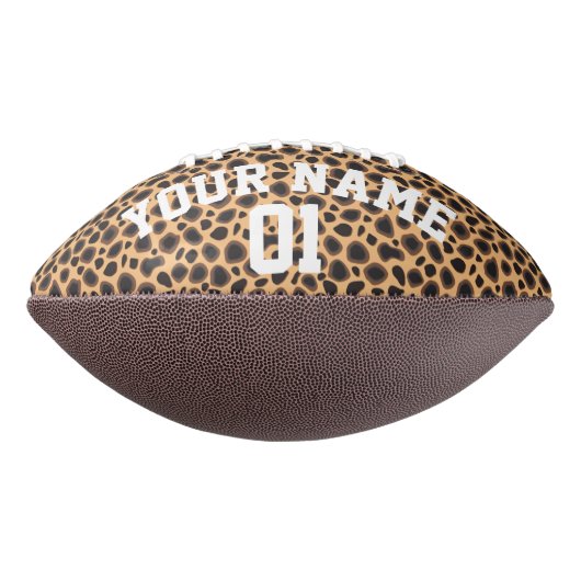 Brown Leopard Animal Print Personalized American Football (Gedraaid 270)