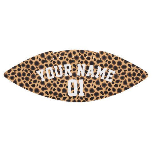 Brown Leopard Animal Print Personalized American Football (Paneel)