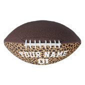 Brown Leopard Animal Print Personalized American Football (Voorkant)