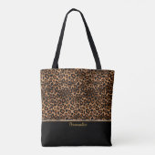 Brown Leopard Animal Print Tote Bag (Achterkant)