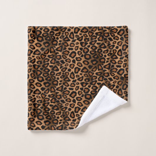 Brown Leopard Pattern Bad Handdoek (Wasdoekje)