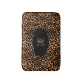 Brown Leopard Print | DIY-monogram Badmat (Voorkant Verticaal)