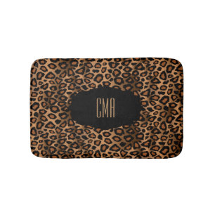 Brown Leopard Print   DIY-monogram Badmat