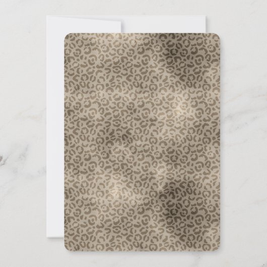 Brown Leopard Print Gold Glitter sparkle Kaart (Achterkant)