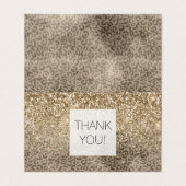 Brown Leopard Print Gold Glitter sparkle Kaart (Buitenkant ongevouwen)