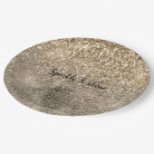 Brown Leopard Print Gold Glitter sparkle Papieren Bordje (Gekanteld)