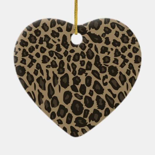 Brown Leopard Print Keramisch Ornament (Achterkant)