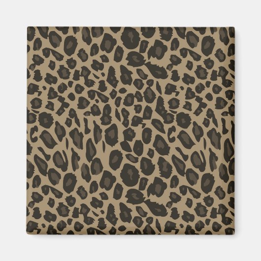 Brown Leopard Print Magneet (Voorkant)