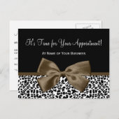 Brown Leopard Print Salon Appointinder Briefkaart (Voorkant / Achterkant)