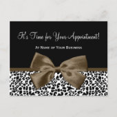 Brown Leopard Print Salon Appointinder Briefkaart (Voorkant)
