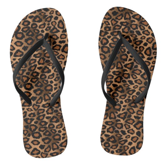 Brown Leopard Print Teenslippers (Voetbed)