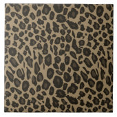 Brown Leopard Print Tegeltje (Voorkant)