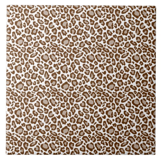 Brown Leopard Print Tegeltje (Voorkant)
