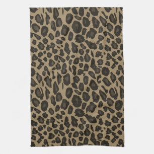 Brown Leopard Print Theedoek