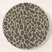Brown Leopard Print Zandsteen Onderzetter (Voorkant)