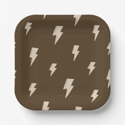 Brown Lightning Paper Plates - 9in Papieren Bordje (Voorkant)