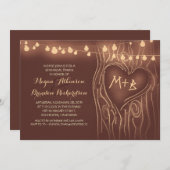 Brown Lights Tree Romantisch repetitie diner Kaart (Voorkant / Achterkant)