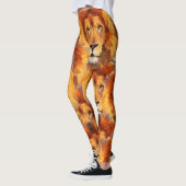 Brown Lion Head Print 2 All Over Print Leggings (Links)