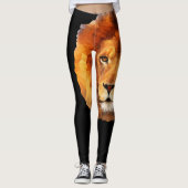 Brown Lion Head Print 2 Leggings (Voorkant)