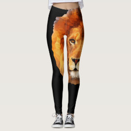Brown Lion Head Print 2 Leggings