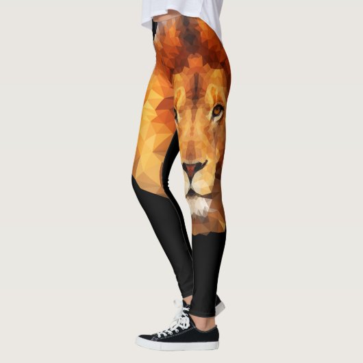 Brown Lion Head Print 2 Leggings (Links)