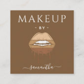Brown Lips Makeup Artist QR  Vierkante Visitekaartje (Voorkant)