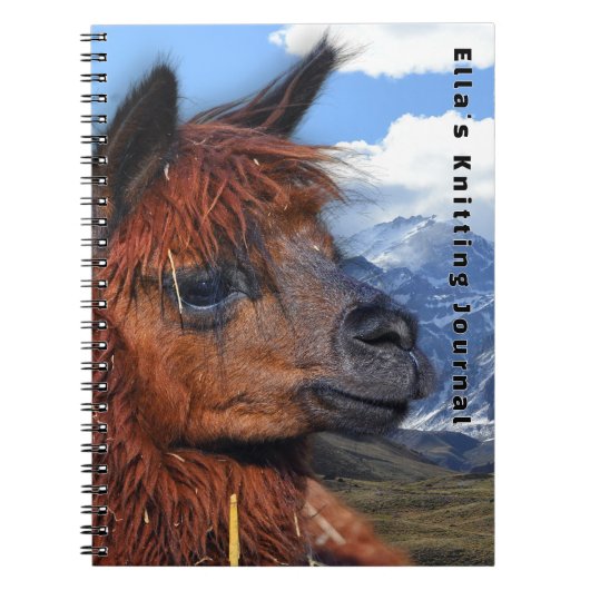 Brown Llama Andes Mountains Personalized Notitieboek (Voorkant)