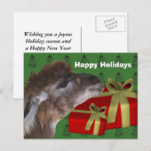 Brown Llama Boerderij Animal Christmas Holiday Feestdagenkaart (Voorkant / Achterkant)