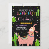Brown Llama Fun Llama Verjaardag Uitnodigingen (Voorkant)