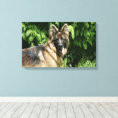 Brown Long Hazard German Shepherd 1 Canvas Afdruk (Insitu (Houten vloer))