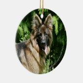 Brown Long Hazard German Shepherd 1 Keramisch Ornament (Rechts)