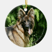 Brown Long Hazard German Shepherd 1 Keramisch Ornament (Voorkant)