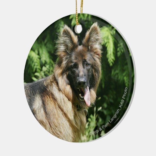 Brown Long Hazard German Shepherd 1 Keramisch Ornament (Links)