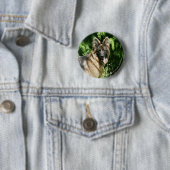 Brown Long Hazard German Shepherd 1 Ronde Button 5,7 Cm (In situ)
