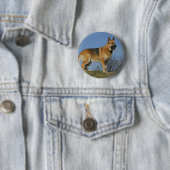Brown Long Hazard German Shepherd 2 Ronde Button 5,7 Cm (In situ)