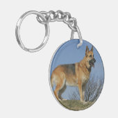 Brown Long Hazard German Shepherd 2 Sleutelhanger (Voorkant Links)
