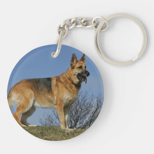 Brown Long Hazard German Shepherd 2 Sleutelhanger (Achterkant)