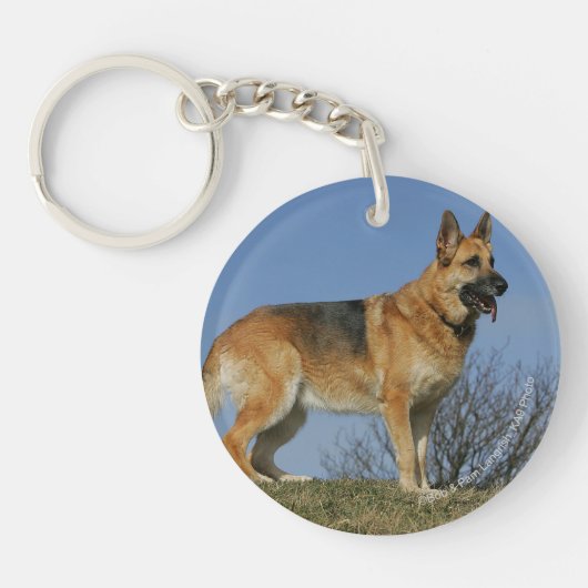 Brown Long Hazard German Shepherd 2 Sleutelhanger (Voorkant)