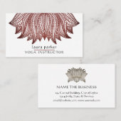 Brown Lotus Mandala Yoga Trainer Meditation Visitekaartje (Voorkant / Achterkant)