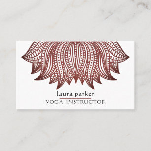 Brown Lotus Mandala Yoga Trainer Meditation Visitekaartje