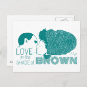 BROWN LOVE in AQUA Briefkaart (Voorkant / Achterkant)
