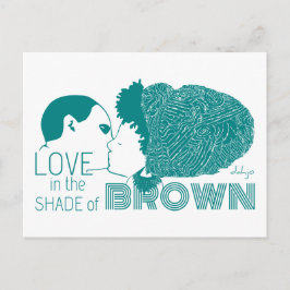 BROWN LOVE in AQUA Briefkaart